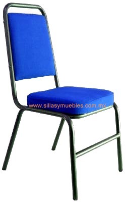 SILLA APILABLE DE RESPALDO ALTO PIRAMIDAL, TAPIZADA CON TELA